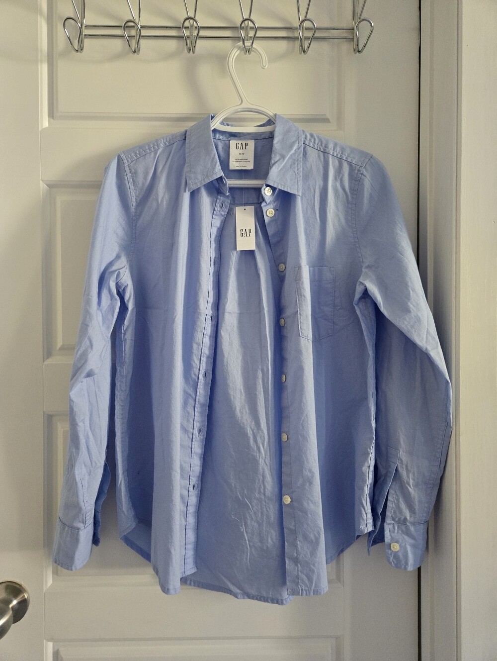 Gap The Classic Shirt Women's Button Down Shirt Blue XS
